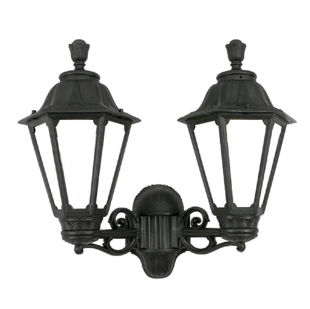 FUMAGALLI - PORPORA/RUT 2L Outdoor Wall Light with Opal Diffuser (Black)